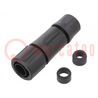 Connector: circular; plug; for cable; PIN: 4; male; w/o contacts