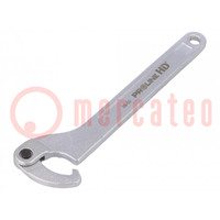 Wrench; hook; Chrom-vanadium steel; L: 202mm; Grip capac: 35÷50mm