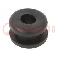 Grommet; Ømount.hole: 10mm; Øhole: 6mm; PVC; black; -30÷60°C