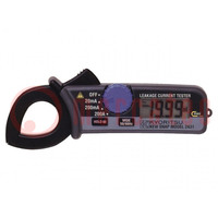 Meter: leakage current; pincers type; LCD; 20mA,200mA,200A