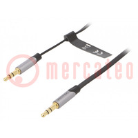 Cable; Jack 3,5mm enchufe,ambos lados; 0,5m; Cobertura: dorado