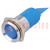 Contrôle: LED; concave; bleu; 24÷28VDC; 24÷28VAC; Ø22,2mm; IP67