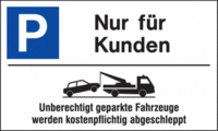 Parkplatzschild - P / Abschleppsymbol, Silber, 30 x 50 cm, Aluminium, Eloxiert
