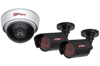 ProperAV Dome & IR Kit 3 Pack - Black & White dummy security camera