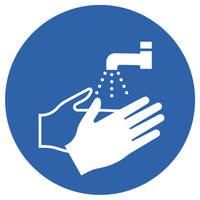 Gebotsschild Hände waschen 6 Stk/Bg Einzeletik. ¥: 5 cm DIN EN ISO 7010 M011 ASR A1.3 M011