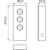 Skizze zu Power Turm G nemesacél/üveg fehér, 3x Schuko aljzat , 2 x USB-töltő aljzat