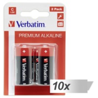 10x2 Verbatim Alkaline batterij Baby C LR 14 49922