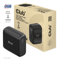 CLUB3D Cargador de viaje Tecnología GAN de 100 vatios, certificación USB-IF TID, puerto único USB tipo C, compatibilidad con Power Delivery (PD) 3.0