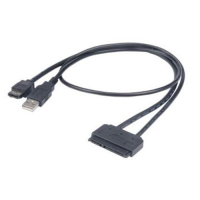 Akasa Flexstor eSATA USB SATA-kabel 0,4 m Zwart