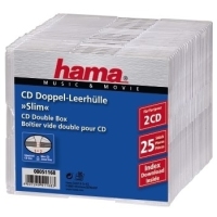 Hama 00051168 funda para discos ópticos Sobre para CD 2 discos Transparente