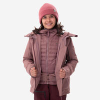 Girls 3-in-1 Waterproof Ski Jacket Fr 900 - Pink - 12 Years