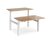 Elev8 Touch sit-stand back-to-back desks 1200mm x 1650mm - white frame and beech