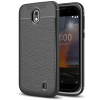 NALIA Leather Look Case compatible with Nokia 1, Silicone Ultra-Thin Protective Phone Cover Rubber-Case Premium Gel Soft Skin, Shockproof Slim Back Bumper Protector Back-Case Sh...
