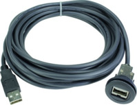 USB 2.0 Kabel für Frontplattenmontage, USB Buchse Typ A auf USB Stecker Typ A, 0