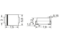 Ultraschnelle SMD-Siliziumdiode, 400 V, 3 A, DO-214AB, US3G