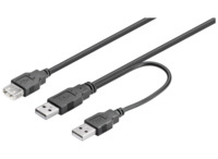 USB 2.0 Stromversorgungskabel, USB Stecker Typ A auf USB Buchse Typ A, 0.3 m, sc