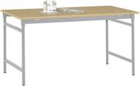 Manuflex BB3035.9006 Helyhez kötött BASIS oldalsó asztal, multiplex asztallaplal, ezüst ezüstből, hasonló a RAL 9006-hoz, Szélesség: 1250 x 600 x 780 mm