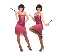robe charleston à  paillettes rose femme taille xs