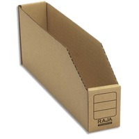 Paquet de 50 bacs à bec de stockage en carton brun - Dimensions : L11,2 x H5,1 x P30,1 cm