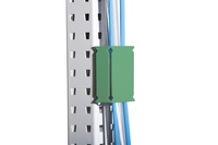Kabelhalter für eine saubere Kabelführung entlang der Aufbausäule, in Resedagrün RAL 6011 | LMK1610.6011