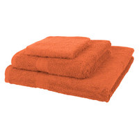 Handtuch Set 3-tlg., je 1 Stück 30x30 cm, 100x50 cm und 140x70 cm, Saunatuch, Badetuch, Strandtuch, Orange