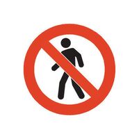 Floor Signs - No pedestrians symbol