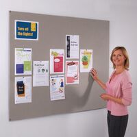 Frameless felt covered office noticeboard