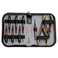 Kit: precision; Kit: tweezer,pliers,screwdrivers; ESD; bag; 9pcs.