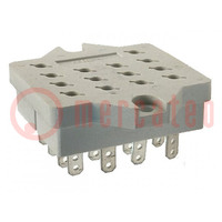 Socket; PIN: 14; 10A; 250VAC; PCB; for soldering; Series: R15