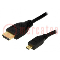 Kabel; HDMI 1.4; HDMI Stecker,micro HDMI stecker; PVC; L: 2m