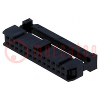 Plug; IDC; female; PIN: 26; with cable clamp; IDC; for ribbon cable