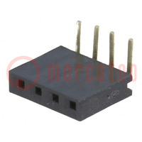 Connector: pin strips; socket; female; PIN: 4; angled 90°; 2.54mm