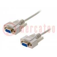 Cable; D-Sub 9pin socket,both sides; Len: 3m; connection 1: 1