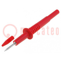 Probe tip; 10A; red; Tip diameter: 2mm; Socket size: 4mm