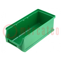 Container: cuvette; plastic; green; 102x215x75mm