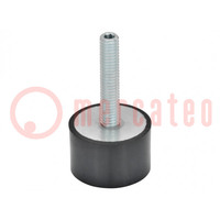 Vibroisolation foot; Ø: 38mm; H: 20mm; Shore hardness: 70; 920N