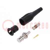 Connector: BNC; black; 3A; 58mm; soldered,crimped; 5÷40°C; BNC male
