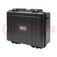 Hard carrying case; black; plastic