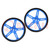 Wiel; blauw; As: D-insnijding; klikmontage; Ø: 70mm; D.as: 3mm; W: 8mm