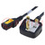 Cable; 3x1mm2; BS 1363 (G) plug,IEC C13 female; PVC; 2m; black