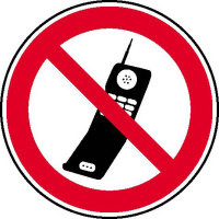 Handy benutzen verboten Verbotsschild - Verbotszeichen selbstkl. Folie , Größe 31,50cm