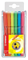 Textmarker STABILO® flash®, Etui mit 6 Stiften