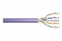 Kabel teleinformatyczny instalacyjny kat.6, U/UTP, B2ca, drut, AWG 23/1, LSOH, 500m, fioletowy, szpula