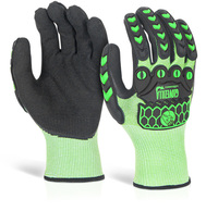 Beeswift Glovezilla Nitrile Palm Coated Hi-Vis Glove Green XL (Pair)
