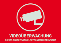 ABUS Warnaufkleber Videoberwachung (ohne Logo) 74 x 52,5 mm (Art.-Nr. AU1321)