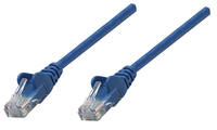 Intellinet Network Patch Cable, Cat6, 0.25m, Blue, CCA, U/UTP, PVC, RJ45, Gold Plated Contacts, Snagless, Booted, Lifetime Warranty, Polybag