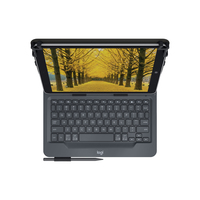 Logitech Universal Folio with integrated keyboard for 9-10 inch tablets Fekete Bluetooth QWERTY Brit angol