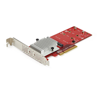 StarTech.com Dual M.2 PCIe SSD Adapter Kaart, x8 / x16 Dual NVMe of AHCI M.2 SSD naar PCI Express 3.0, M.2 NGFF PCIe (M-Key) Compatibel, Ondersteunt 2242, 2260, 2280, JBOD, Mac ...