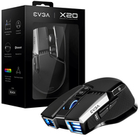 EVGA X20 muis Ambidextrous RF Wireless + Bluetooth + USB Type-A Optisch 16000 DPI