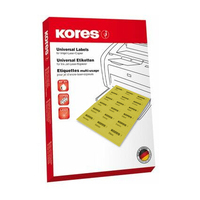 Kores L19061.252 étiquette non-adhésive 100 pièce(s) Jaune Rectangle